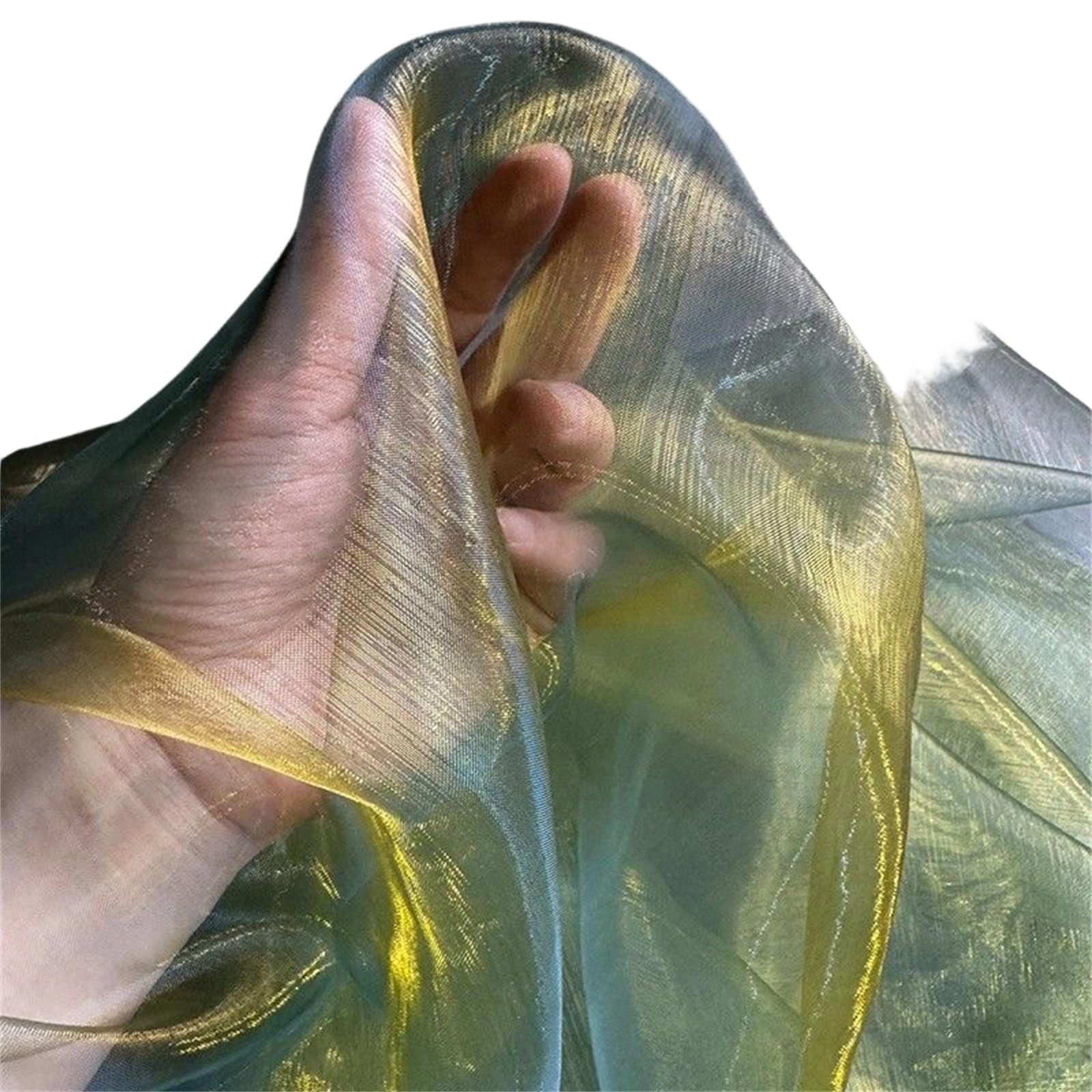 Kalttoy Shimmering Organza Fabric 50x140cm Gradient Color Tulle Cloth for Evening Dress Costume Dressmaking Sewing Craft Project Metallic Organza Cloth Wedding Dress
