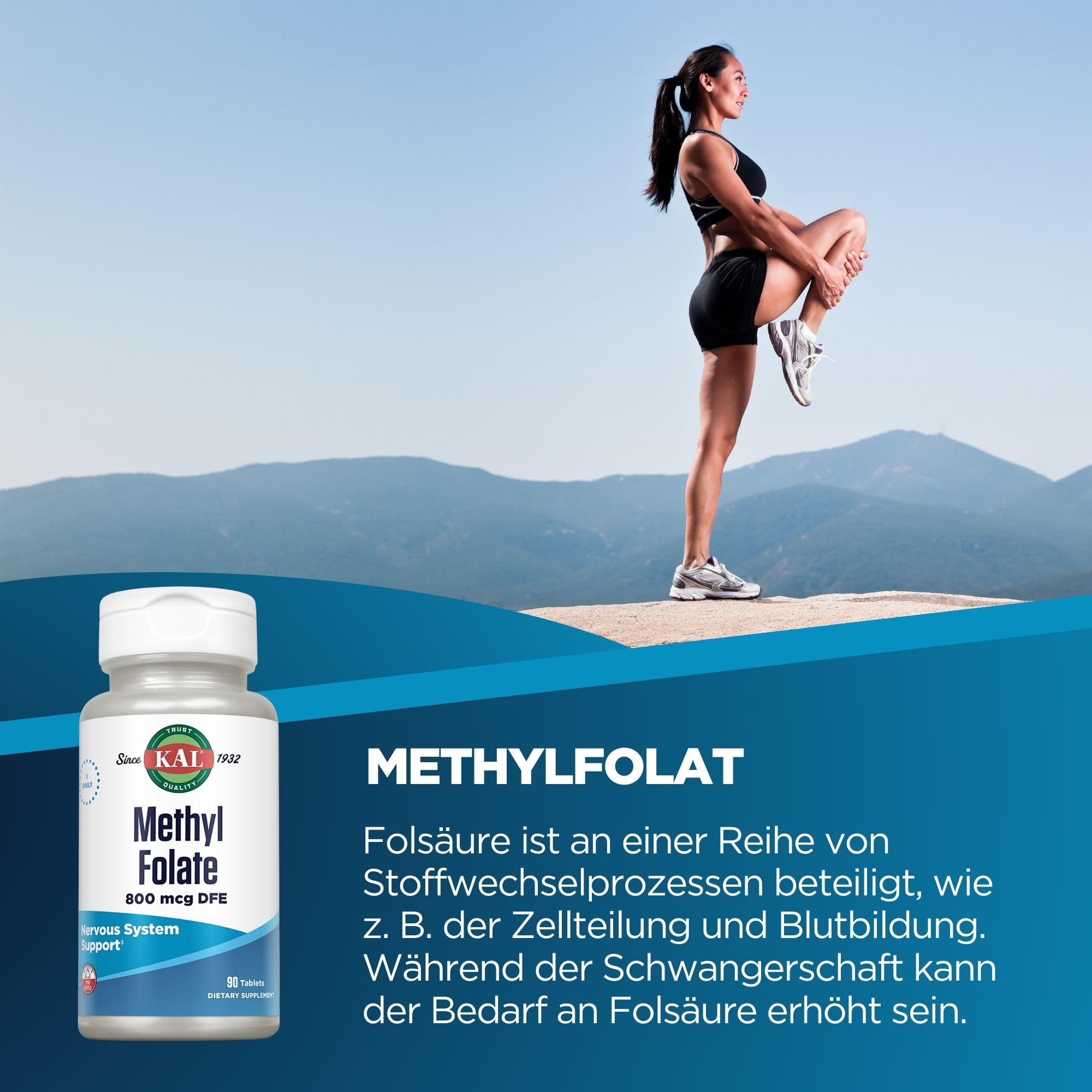 KAL Methyl Folate 800 mcg for Women & Men, 90 Count — Amazon image 2