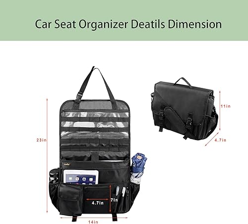 Miniatura 6 de Organizador de asiento delantero de automóvil para aplicación de la ley, almacenamiento portátil para asiento de pasajero con soporte para laptop y