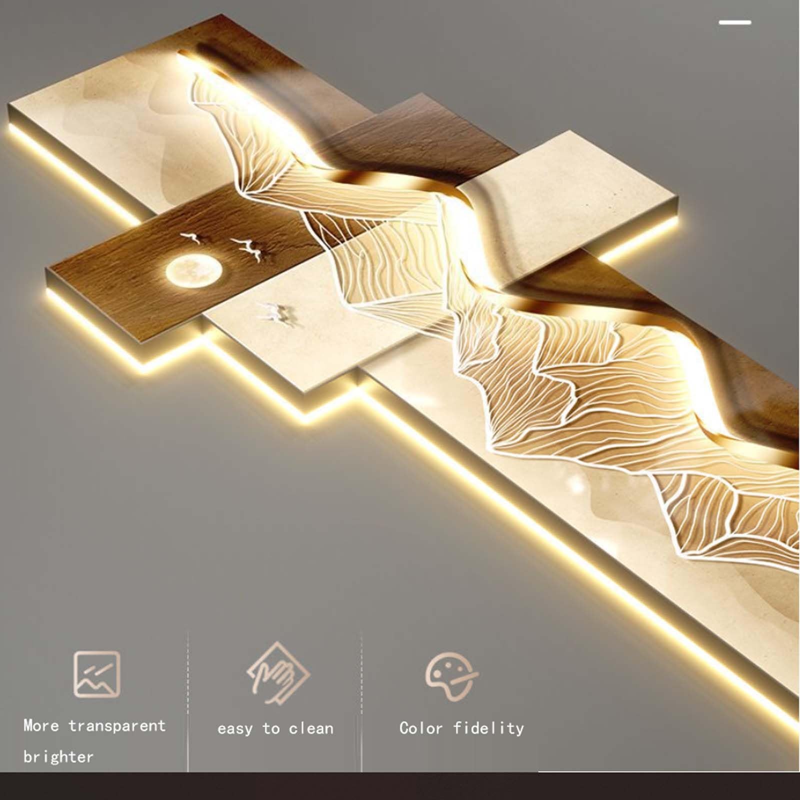 LED-Wandkunst-Dekor, Plug-in-beleuchtetes Gemälde für Wohnzimmer, Schlafzimmer, Büro, Heimdekoration