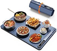 Vista 10 de Bandeja de calentamiento eléctrica, calefacción de superficie completa, enrollable y portátil, nanomaterial de silicona de alta calidad, 3 ajustes