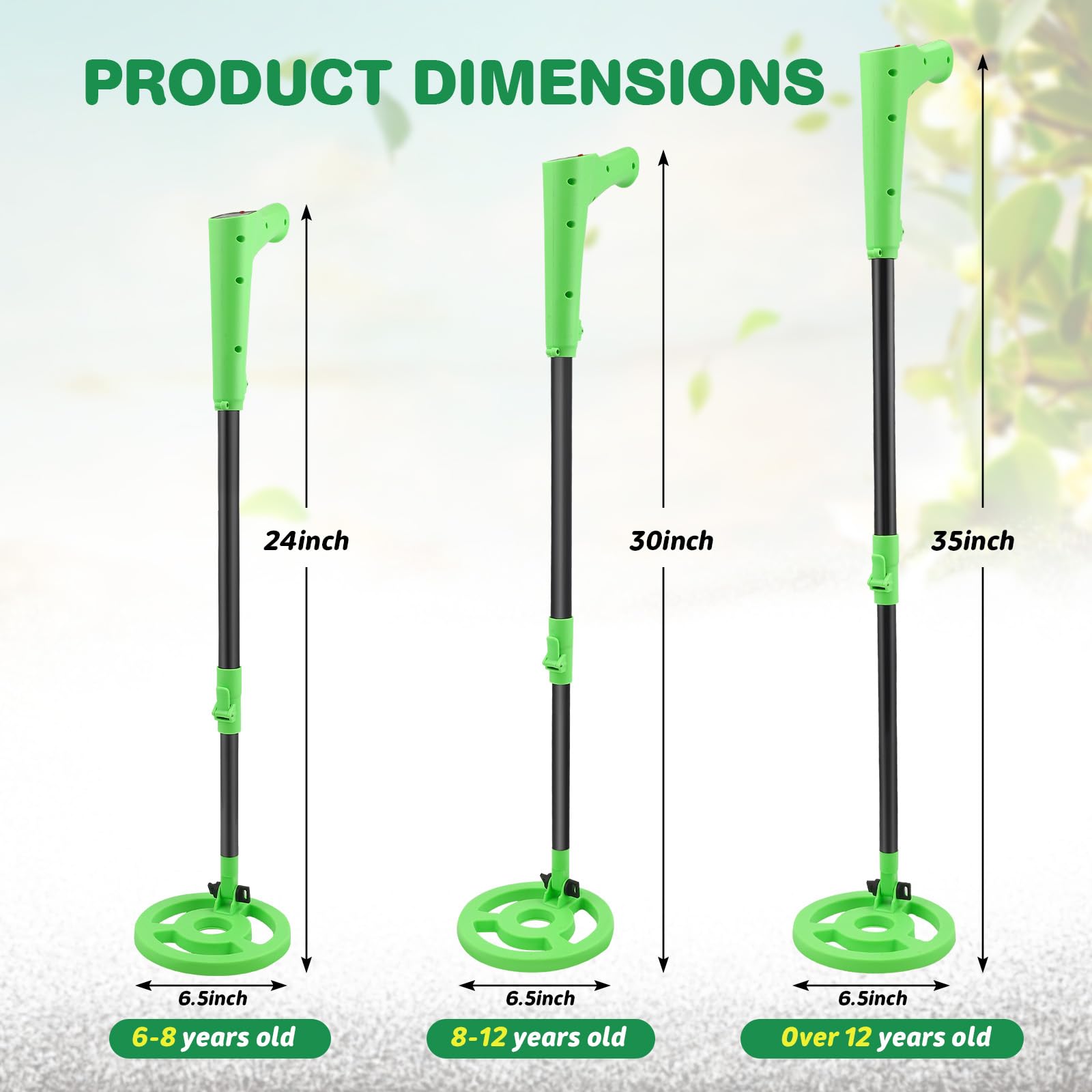Détecteur de Métaux pour Enfants, Haute précision, écran LCD, Bobine étanche IP65, Manche Réglable 73-93 cm, Léger 600g, Détecteur d'or pour Enfants pour l'exploration en