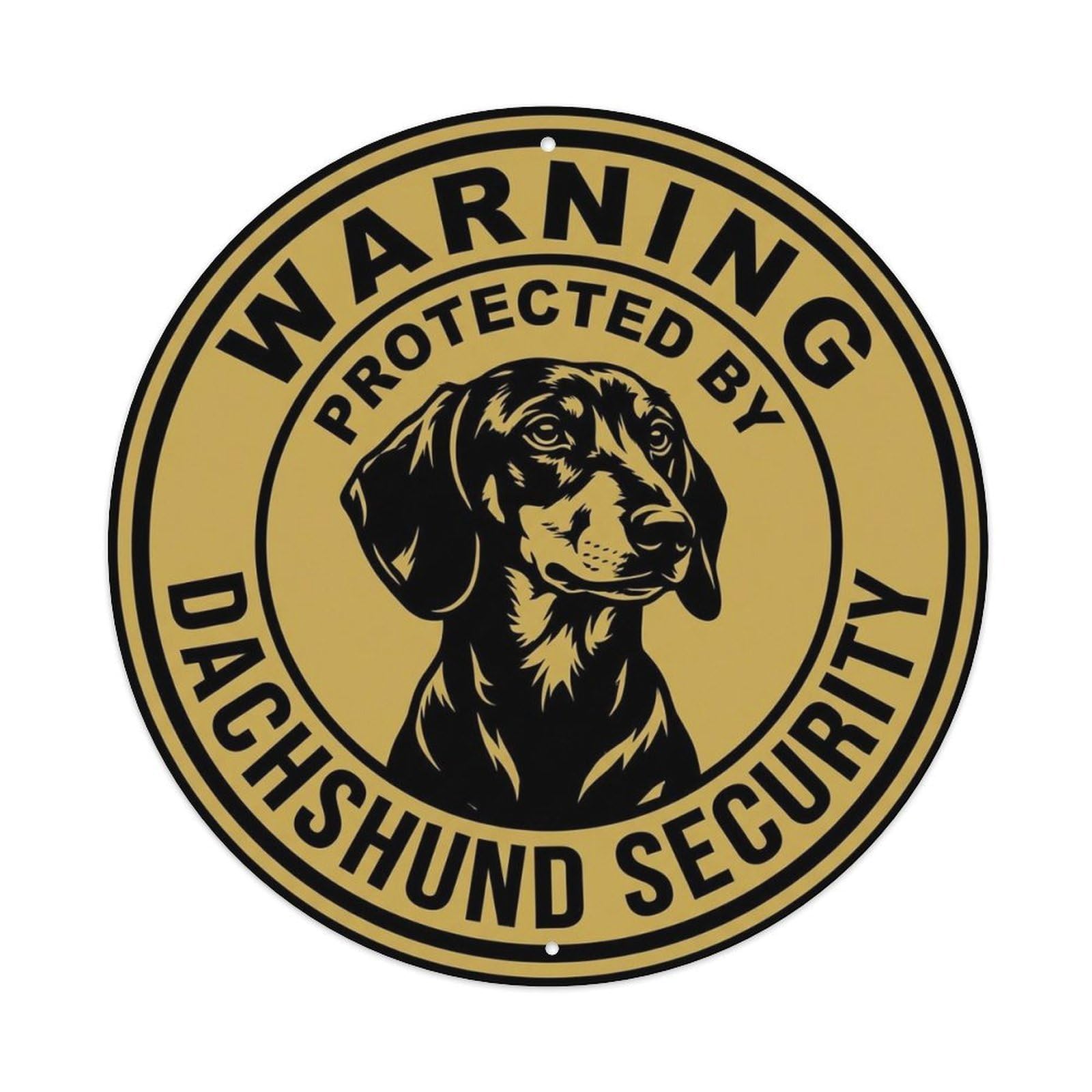Dachshund Protected Security Stamp Style Metal Tin Sign