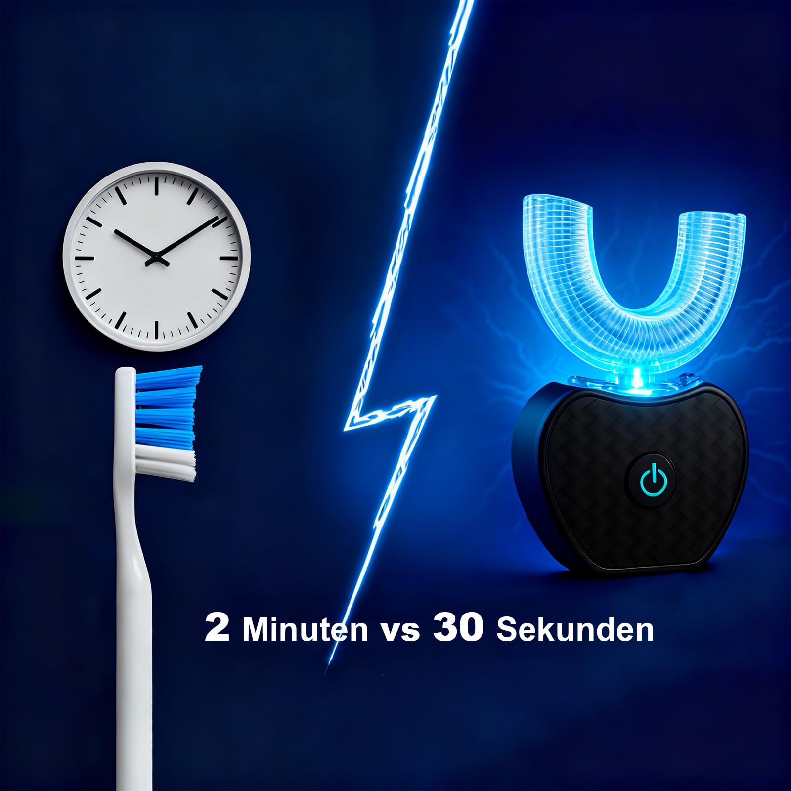 Sensepro Automatik Zahnbürste, Sensepro 360grad Schallzahnbürste, Wasserdicht gemäß IPX7, mit 3-in-1 Reinigungsfunktion, Weiche Borsten (Weiß2.0)