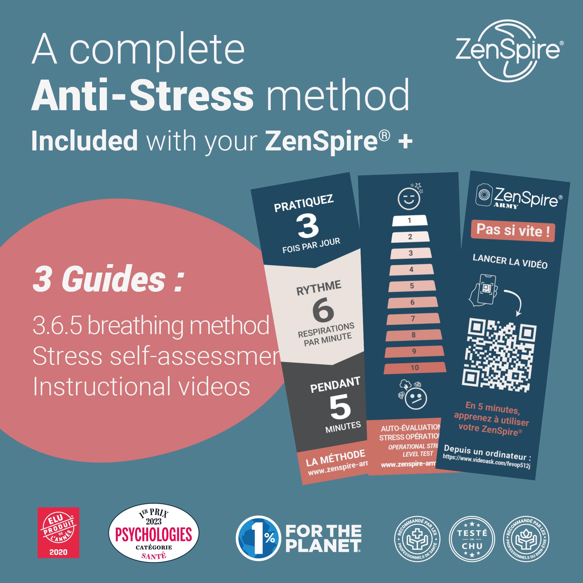 ZENSPIRE+ Dispositivo antiestrés | Dispositivo para la relajación y la meditación que favorece el sueño - Ayuda a conciliar el sueño y favorece el descanso y el bienestar | luz zen, sonido y vibración