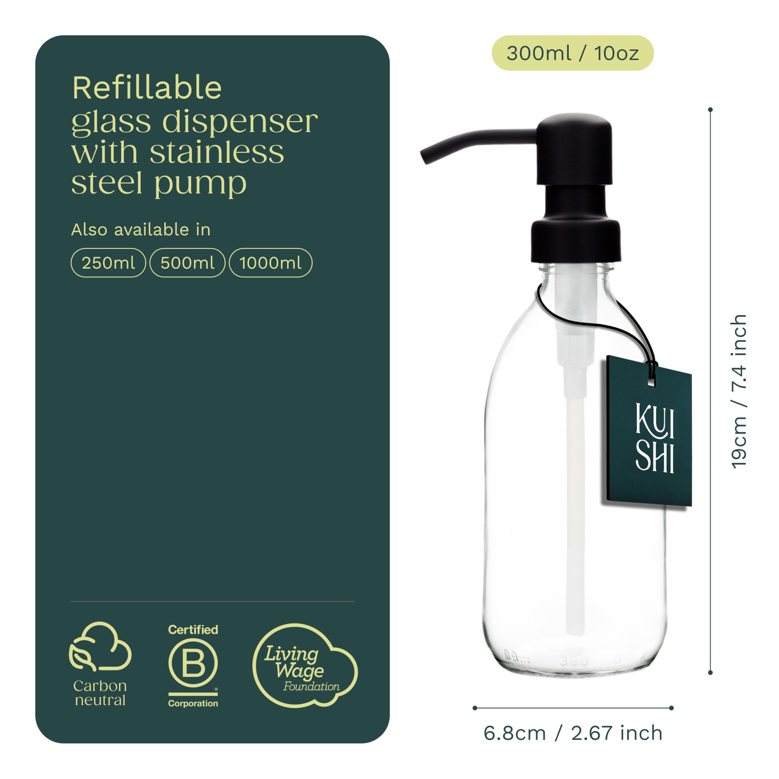 Distributeur Savon Acier Inoxydable Kuishi Support Mural Distributeur Savon Laiton - Pour Bouteilles 250-500ml, Finition Dorée Brossée Porte Bouteille Mural