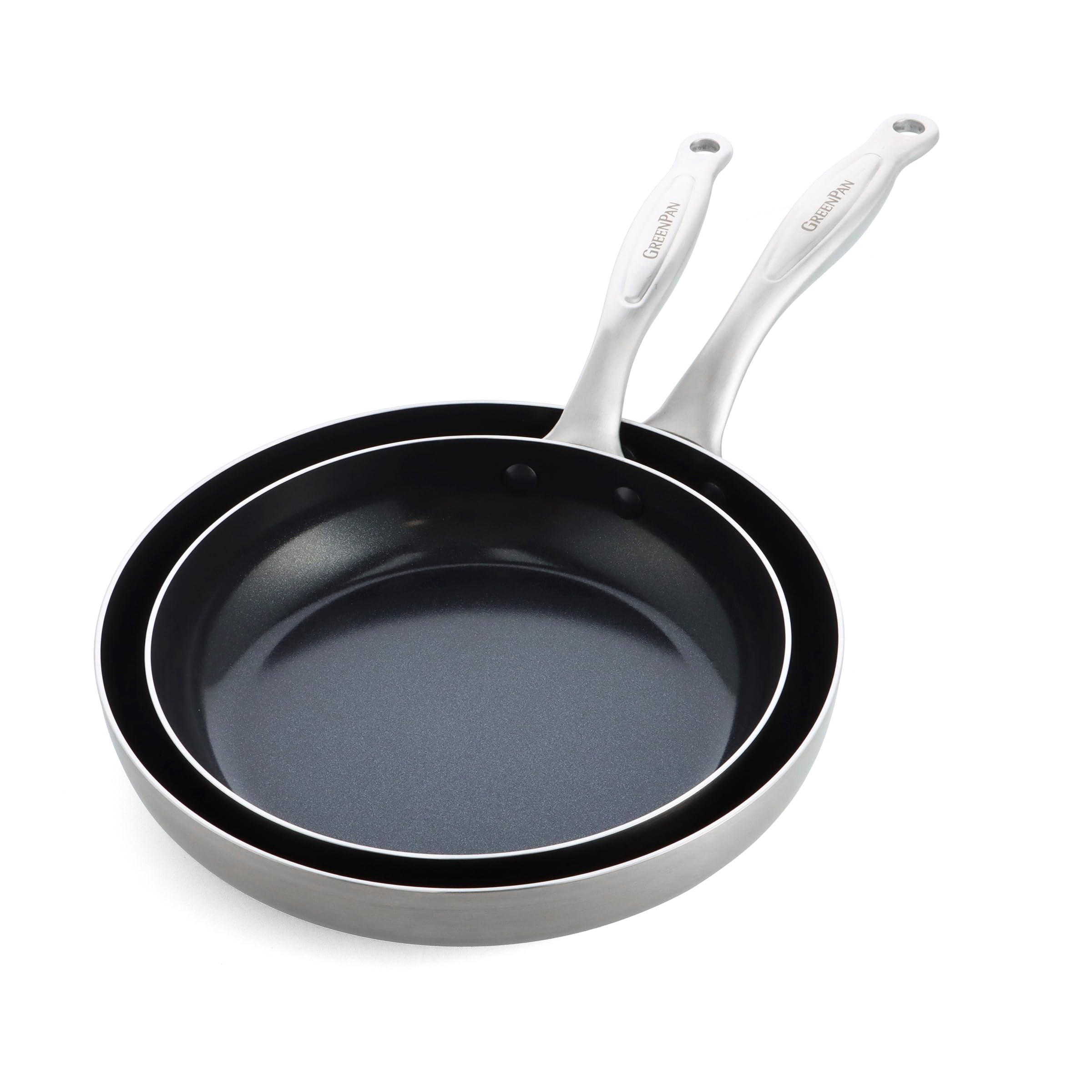 GreenPan TriClad Ceramic Nonstick 9.5" and 11" Frypan Set