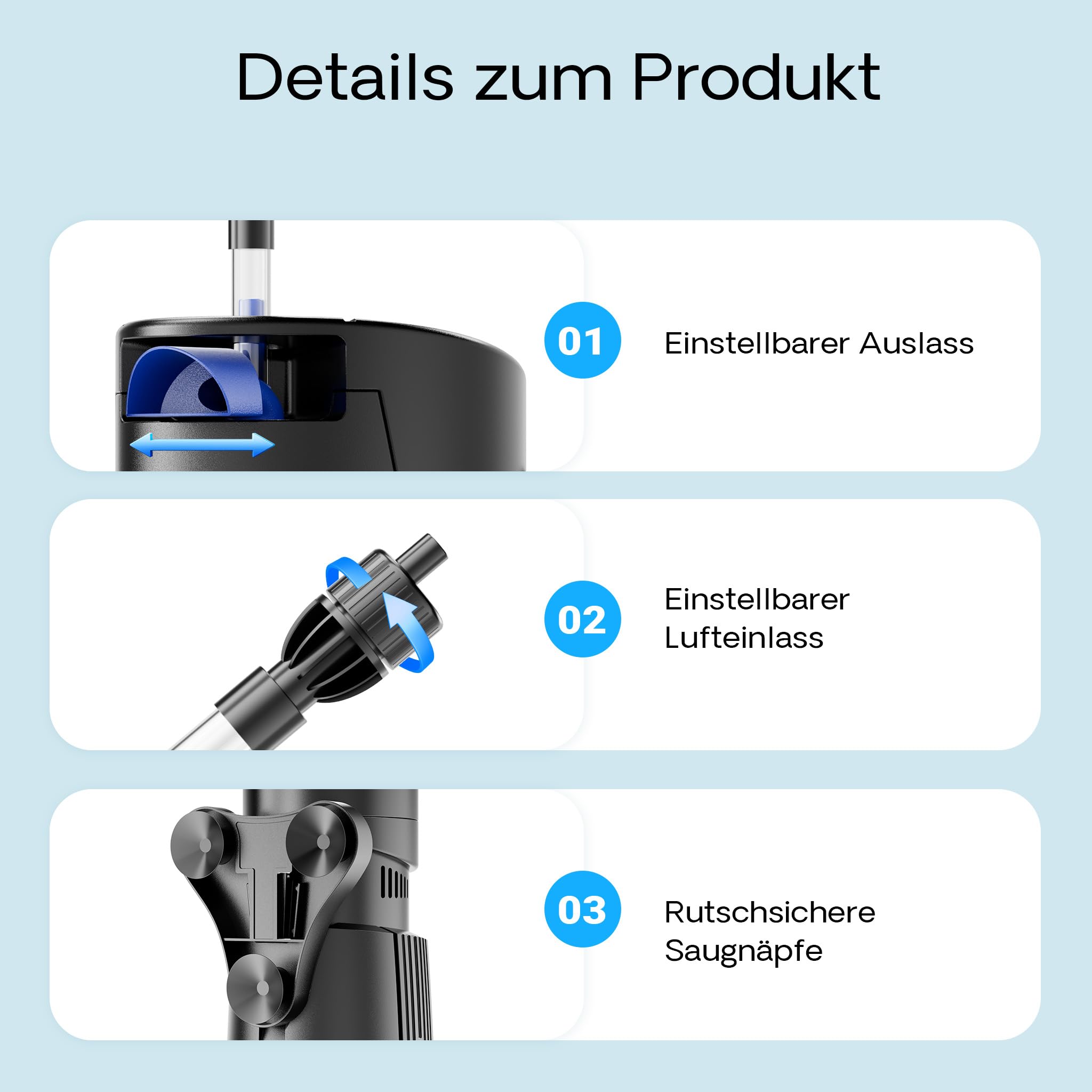 SunSun CUP-809 Aquarium Innenfilter 700 l/h 4in1 Filter mit Pumpe für Aquarium, UVC Klärer und Sauerstoffschlauch, mit Filterschwamm und Bioballs