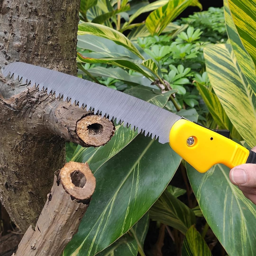 ŞAHİN TOOLS SHT-018 Katlanır Budama Testeresi - 18 cm Yüksek Karbonlu Çelik Bıçak, Ergonomik Tutuş, Üç Eksenli Özel Bileme, Hızlı Kesim (Fast Cut)