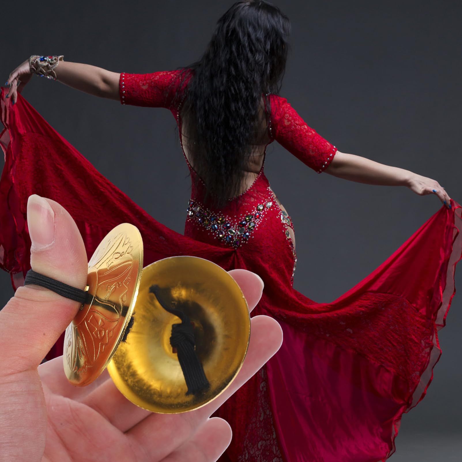 BESPORTBLE 2 paia Cimbali da Danza per Strumenti Musicali per Percussione Cimbali Piccoli Creativi per Sviluppare Ritmo e per Danza Ventre e Giochi Musicali