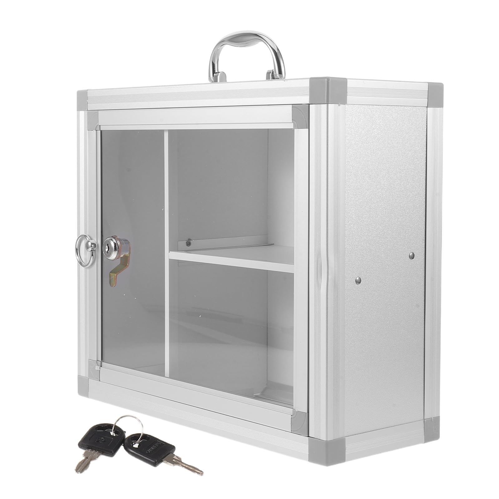ibasenice Armario de Pared para Medicinas Compartimentos Integrados, Portátil y Fabricado en Aleación y Acrílico, Adecuado para Uso Hogar y Espacios Públicos