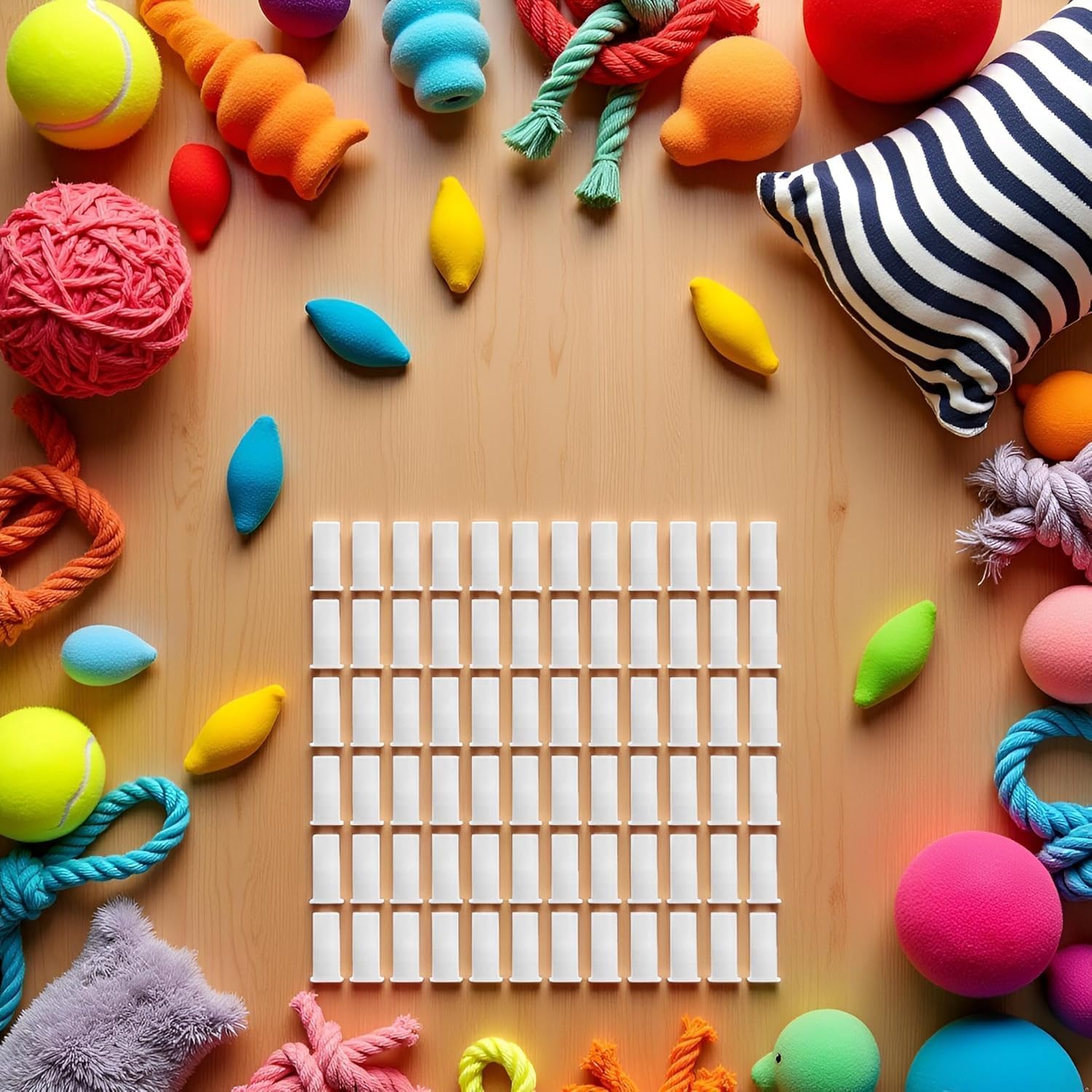 100 Pcs White Toy Noise Makers Insert Squeakers, Plastic Dog Squeaky Whistles, Dog Squeak Toys Toy Insert Replacements DIY Accessories(15.5x4.8mm)