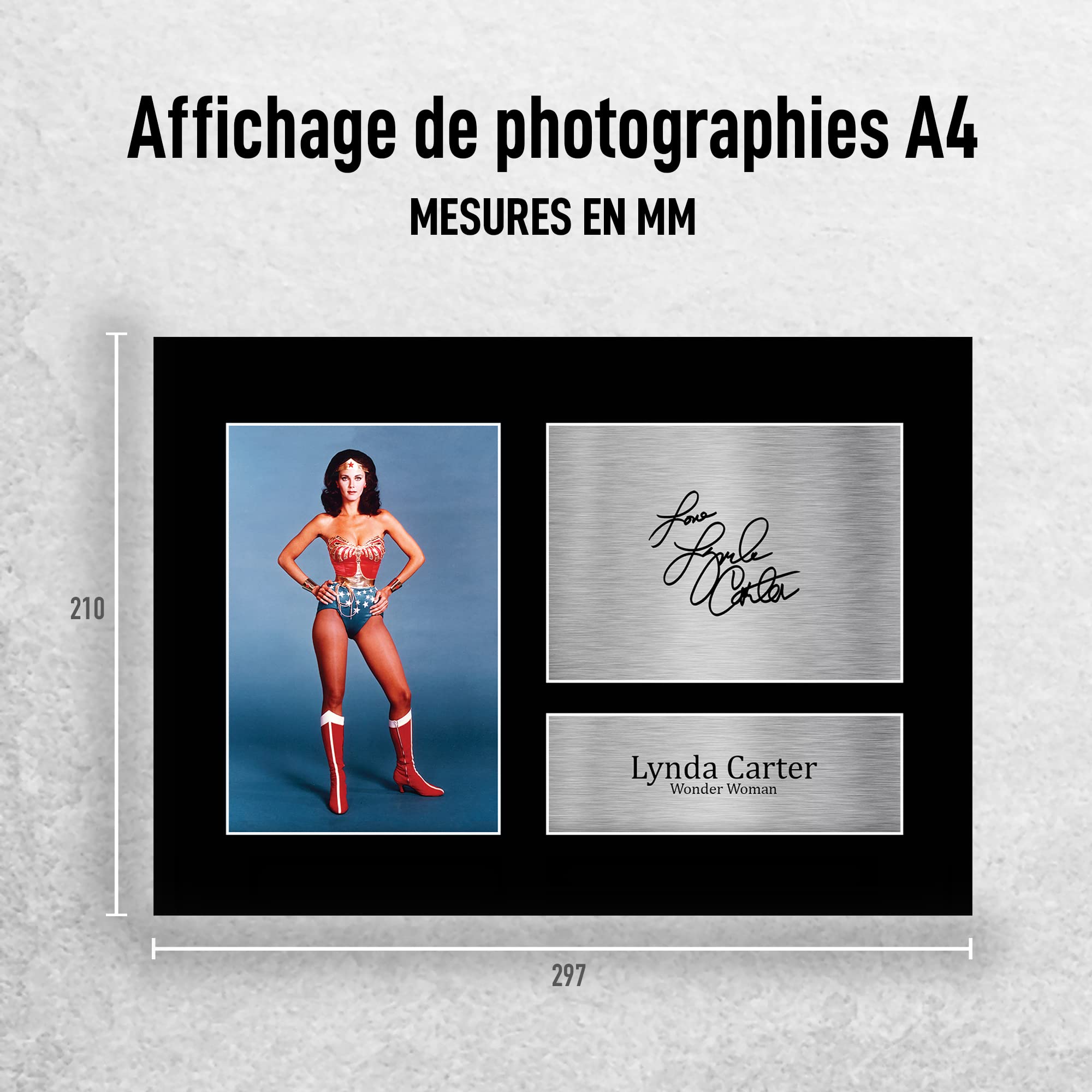 A4 Lynda Carter Wonder Woman Photo Autographiée Signée Cadeau Fan
