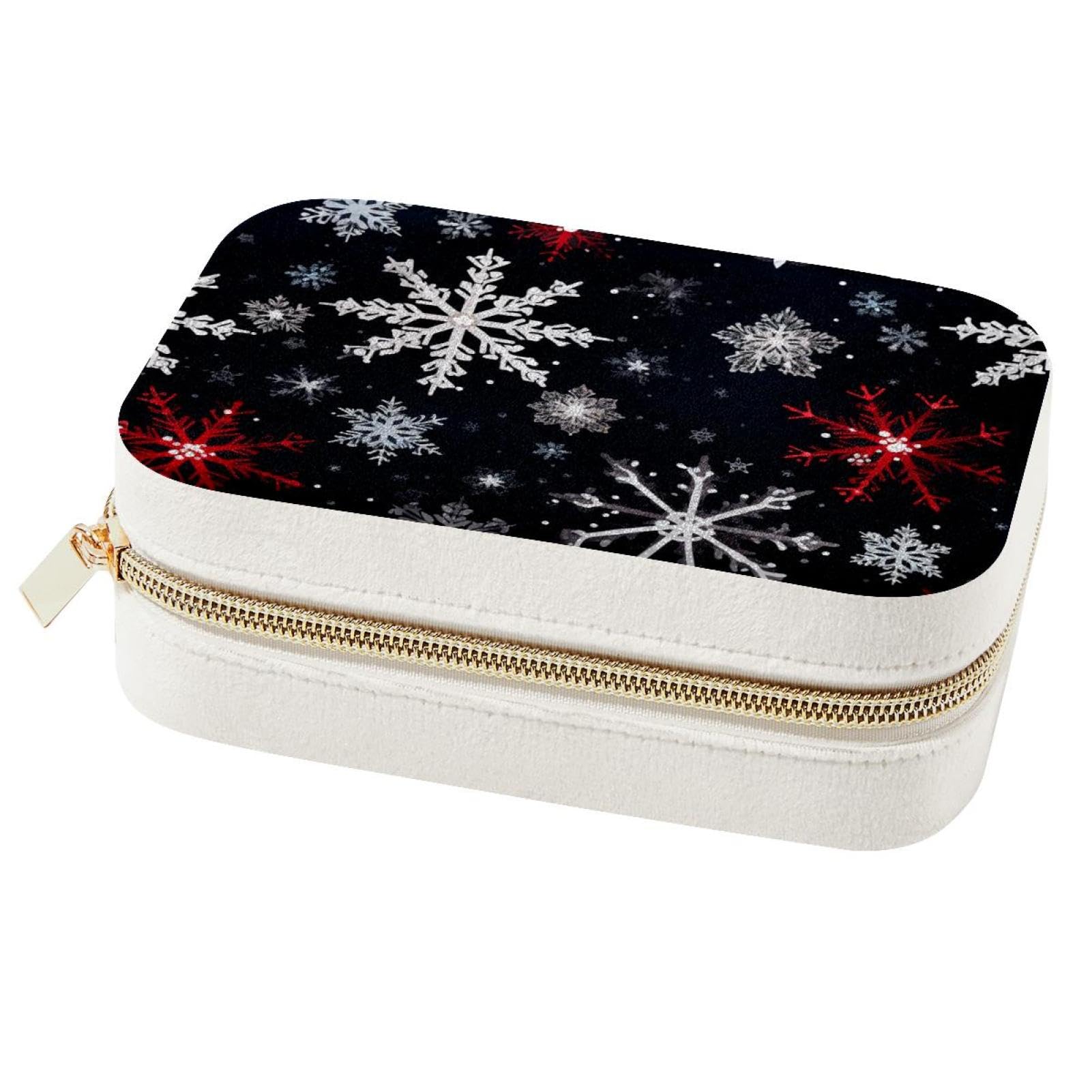 Boîte à bijoux de Noël Snow B portable pour éviter les nœuds de colliers en voyage
