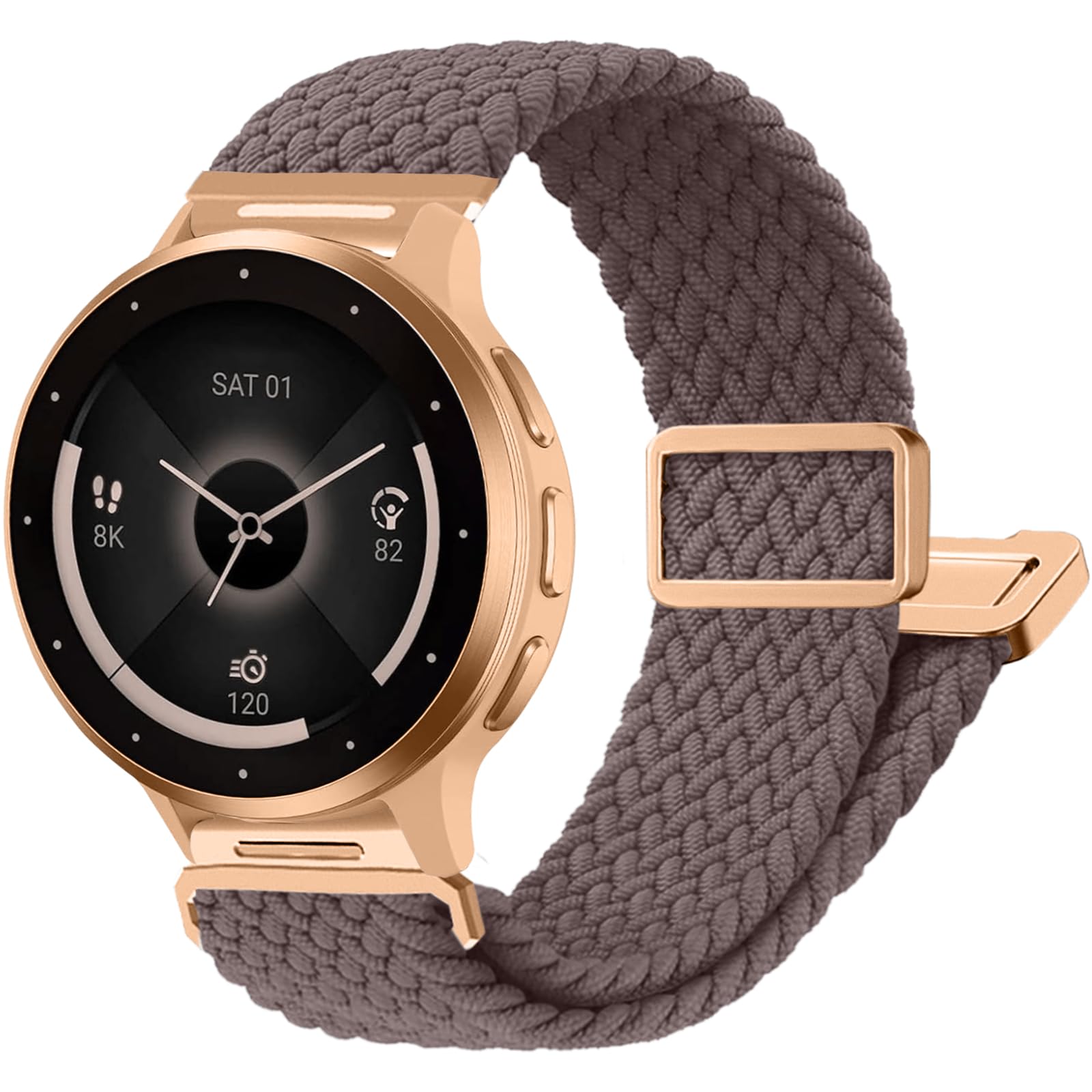 Hook Loop 18mm 20mm 22mm Watch Band Compatible with Garmin Vivoactive 6/ Vivoactive 5/4/4S/3/3S, Soft Nylon Breathable Smartwatch Bands for Venu 2S/3S/Forerunner 165/265s/265/255,Venu 4/3/2 Men Women