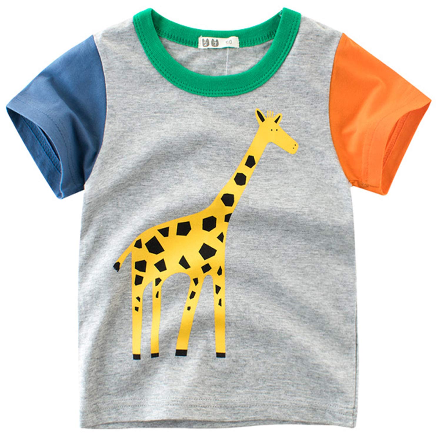 M RACLE Little Boys Toddler Short Sleeve Tee T Shirt(Giraffe,90)
