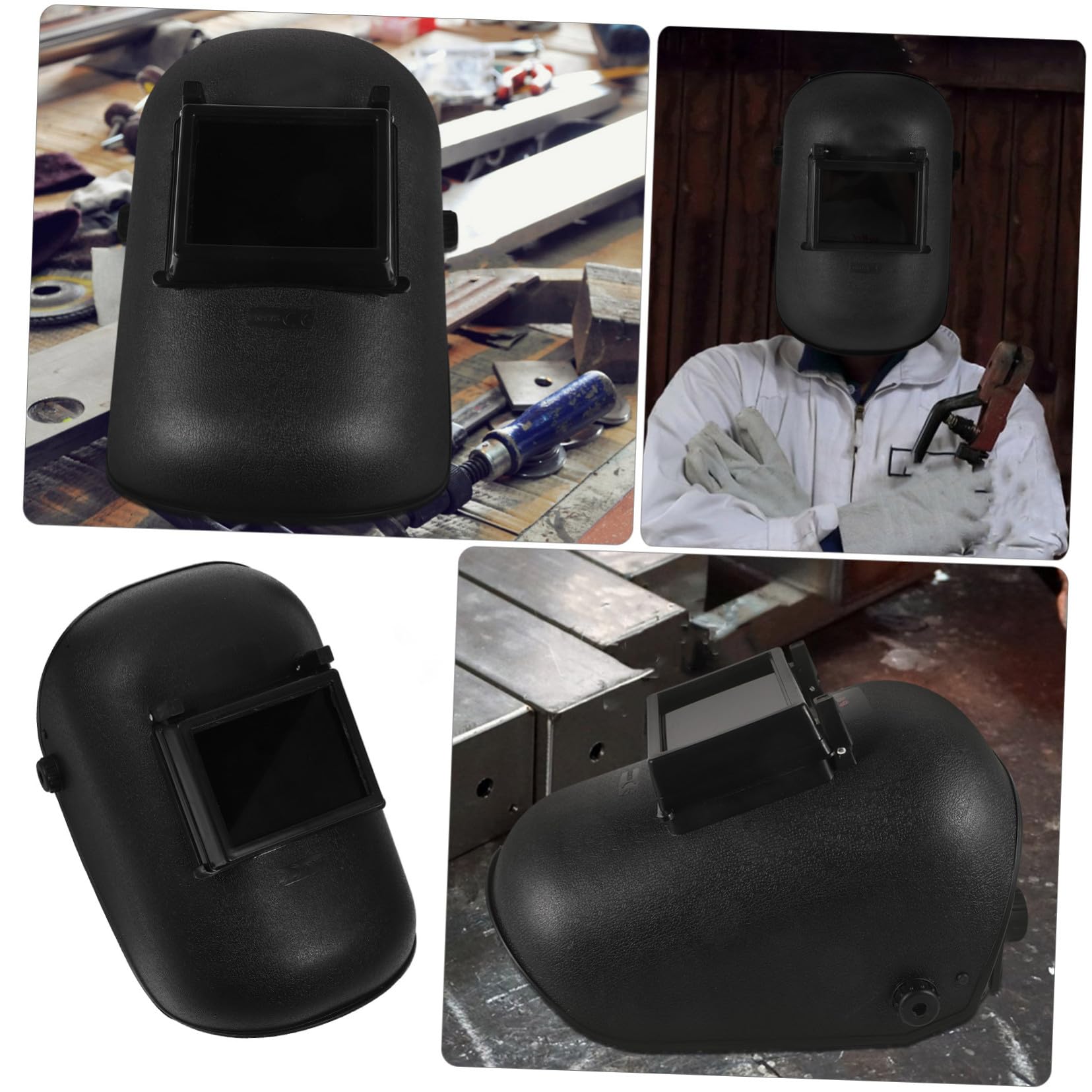 Casco de Soldadura Negro de Pp Ligero y Reutilizable para Lugares de Trabajo de Soldadura Diseño Cómodo y Protección Ocular