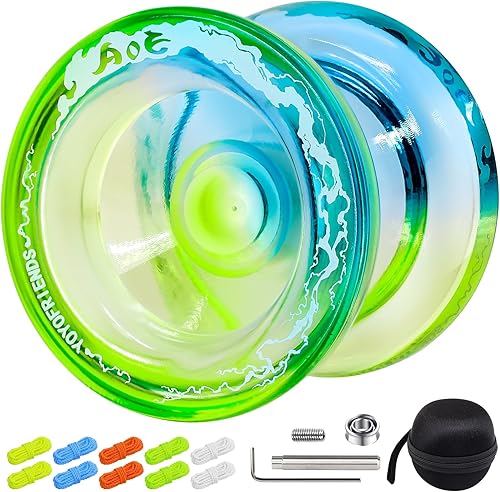 Miniatura 9 de 7YO AOE Yoyo Profesional Sensible para Niños, Yo-yo Principiante con Agujeros Profundos para Dedos, Yoyo de Trucos de Plástico con Rodamiento No