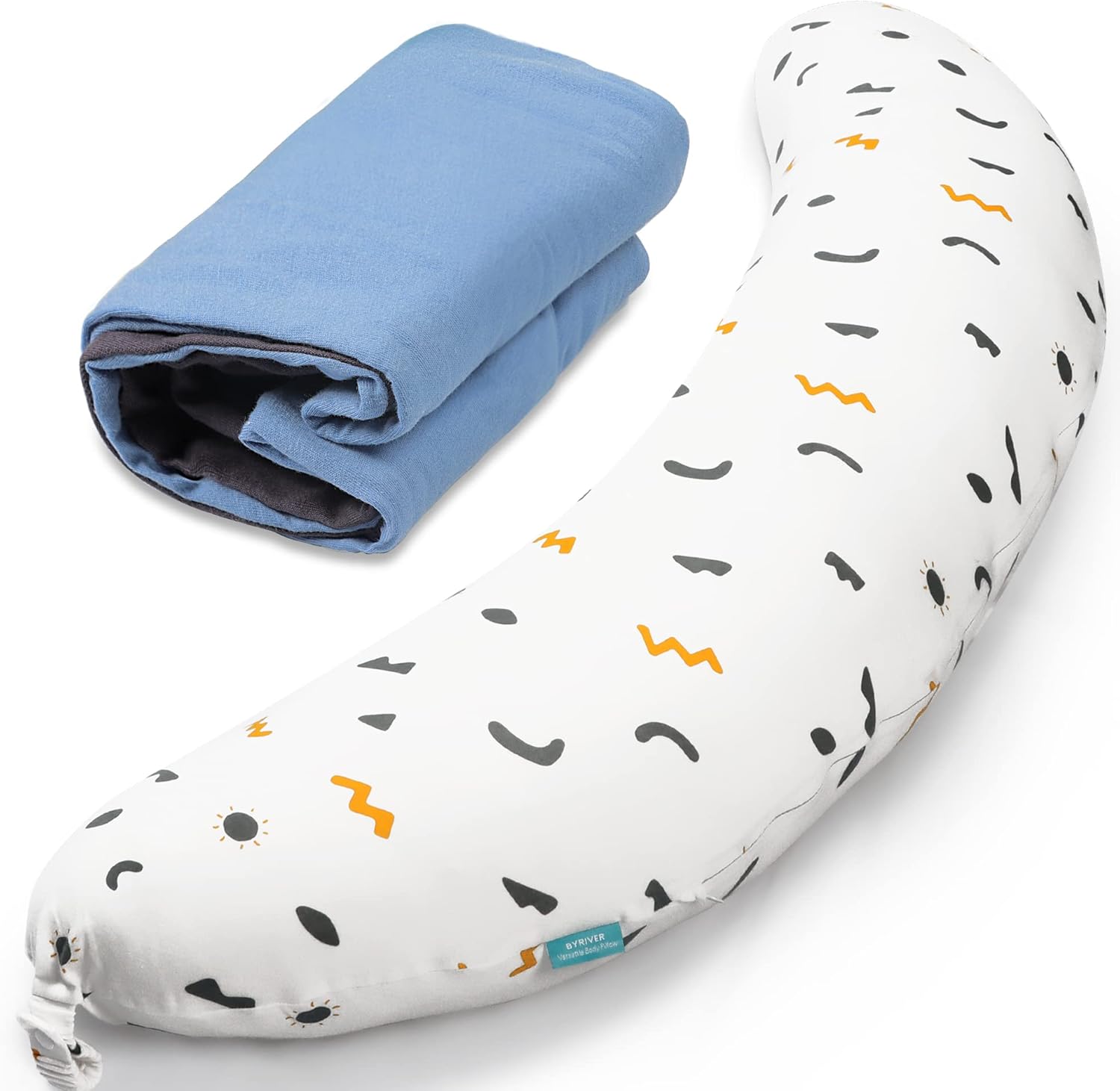 BYRIVER Pregnancy Pillow and Extra Pillow Case Bundle