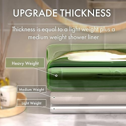 Miniatura 3 de AmazerBath Forro de cortina de ducha sin gancho, 100% EVA resistente, sin ganchos, cortina de ducha y forro 3 en 1, 72 x 75 pulgadas, forro de ducha