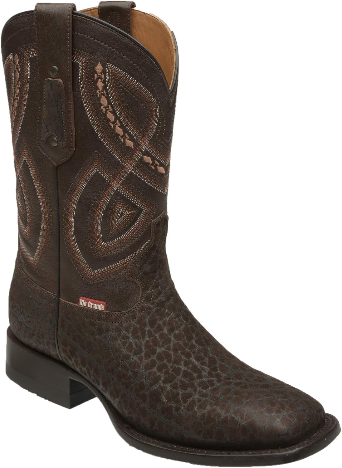 Rio Grande Bota de Vestir Vaquera para Hombre Punta Cuadrada Piel Cuello de  Toro Suela Cuero 1110 Roper : Amazon.com.mx: Ropa, Zapatos y Accesorios