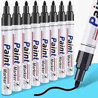 Marcadores de tinta preta – 8 canetas, ponta média, secagem rápida, impermeável, ideal para tecido, plástico, vidro, tela, parede, janela, Natal