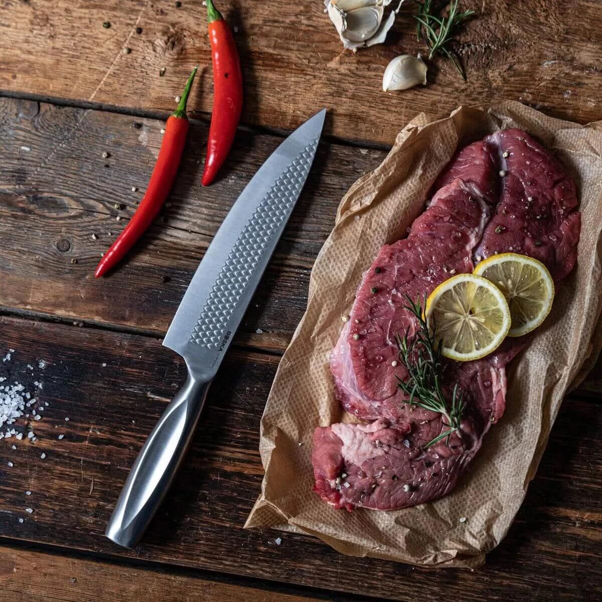 Boska Knife Set Monaco+ / Zestaw 3 / Profesjonalne noże kuchenne/Stal nierdzewna/Ostre jak brzytwa/Ergonomiczne/Nóż szefa kuchni/Nóż Sous Chef'a/Nóż do warzyw/Wytrzymałe/Pudełko prezentowe