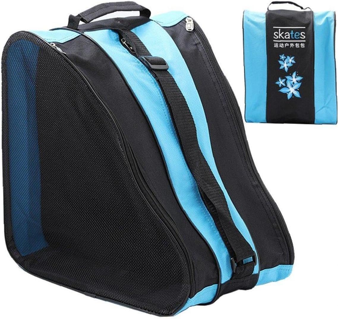 Roller Skating Shoe Bag Outdoor Durable Nylon Skate Storage Bag Unisex Ice Skate Bag with Adjustable Shoulder Strap Blue