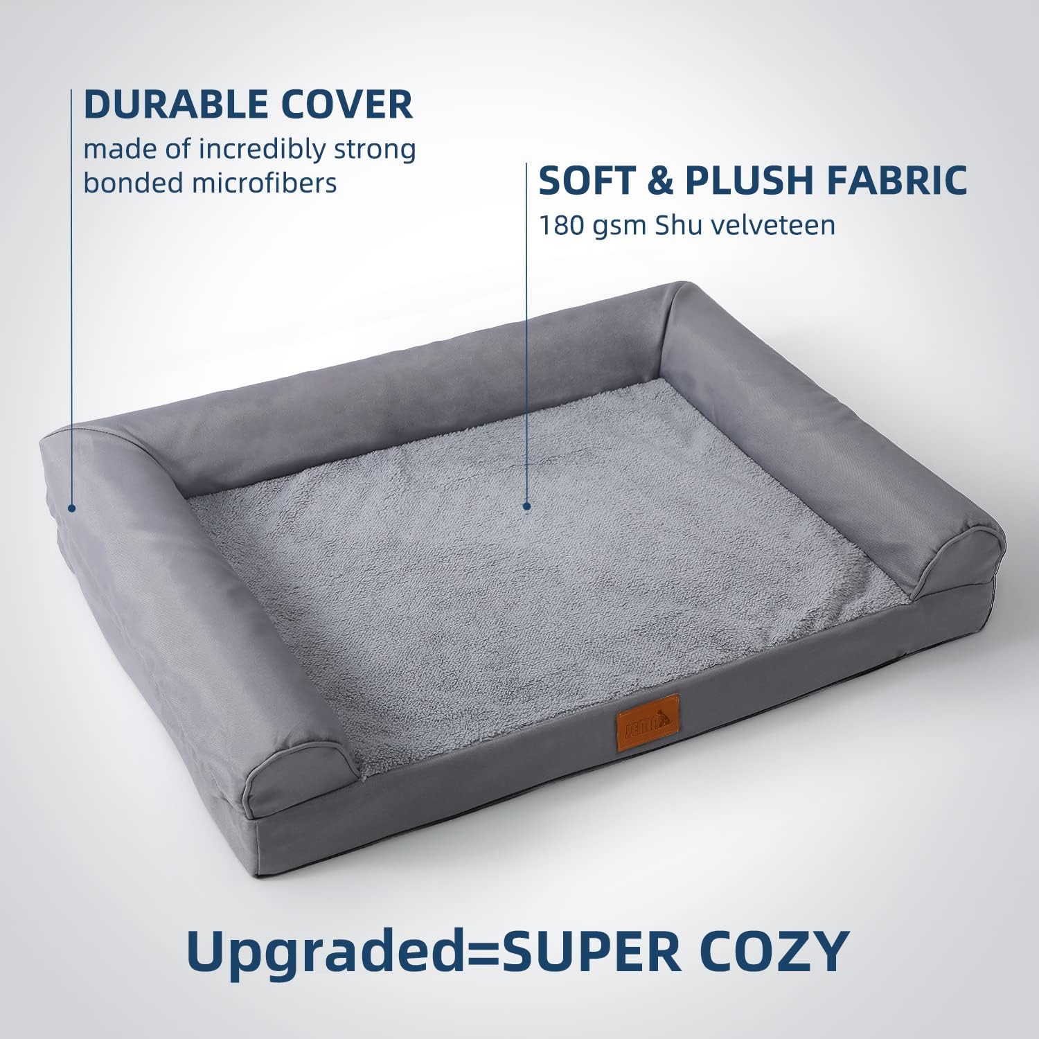 Cozzze Cama Ortopédica Calmante Para Perros Grandes, Cama Antiansiedad Para Mascotas Con Funda Extraible Lavable Sofa Cama Esponjosa Para Perros
