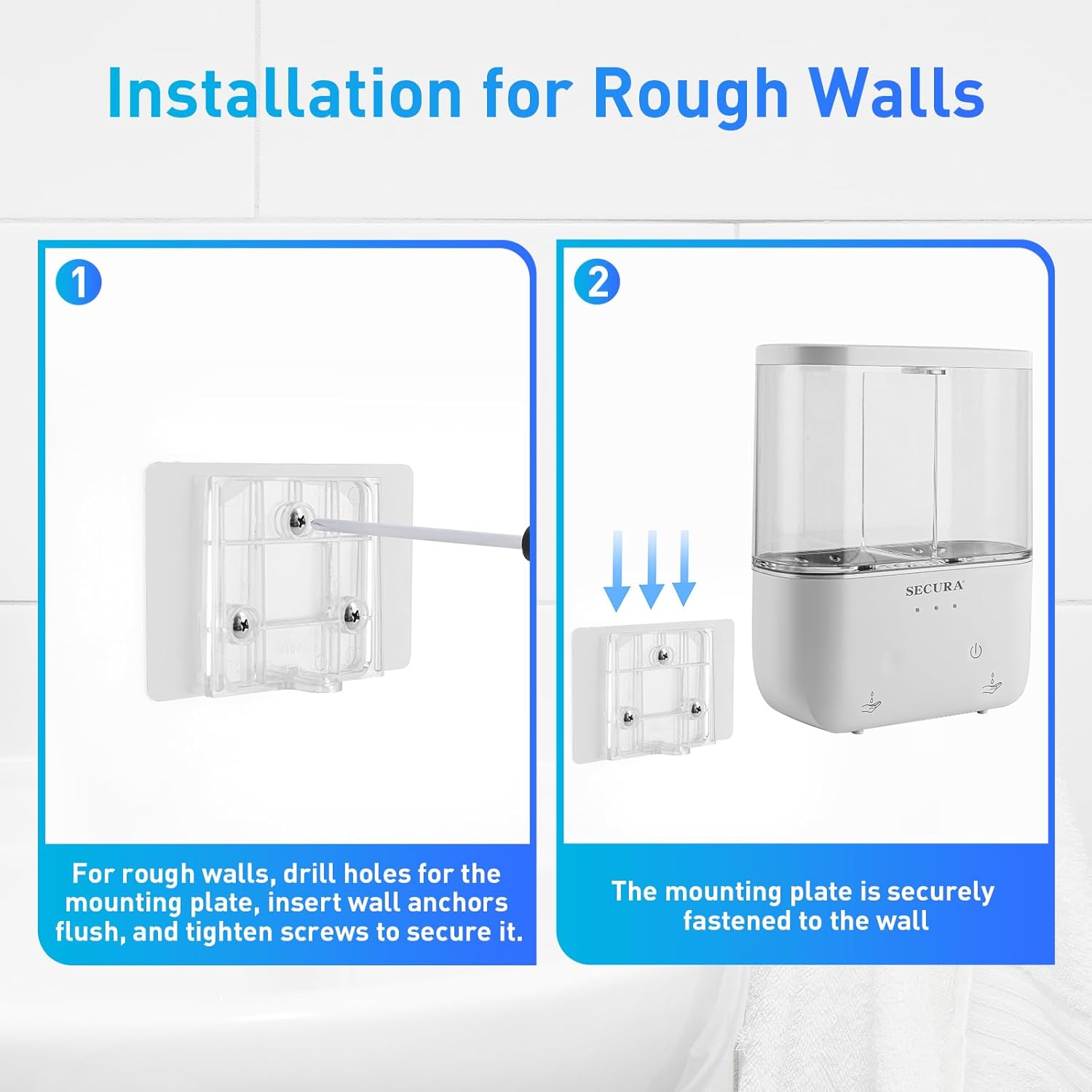 Touchless Wall Mounted Dual Automatic Soap Dispenser – 2 x 17 fl oz. Chambers Rechargeable Liquid Soap Dispenser Prefect for Bathroom & Kitchen