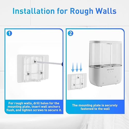 Miniatura 8 de Dispensador de jabón automático doble montado en la pared sin contacto - 2 x 17 onzas líquidas. Dispensador de jabón líquido recargable de cámaras