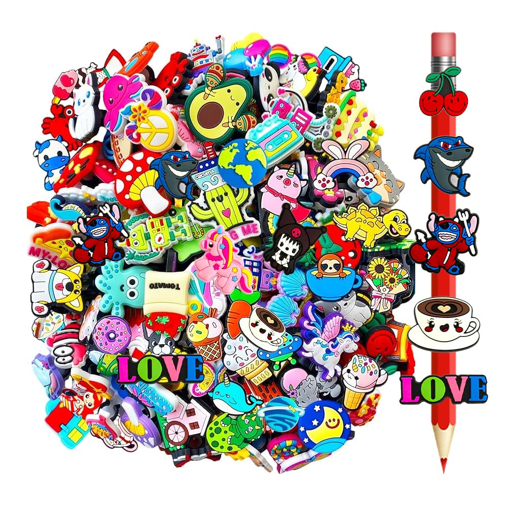 30 Pcs Cute Pencil Toppers - Bulk Random Pencil Topper Accessories, Assorted Pencil Clips Decorations for Pupils/Junior Students, Gifts, Awards & Prizes