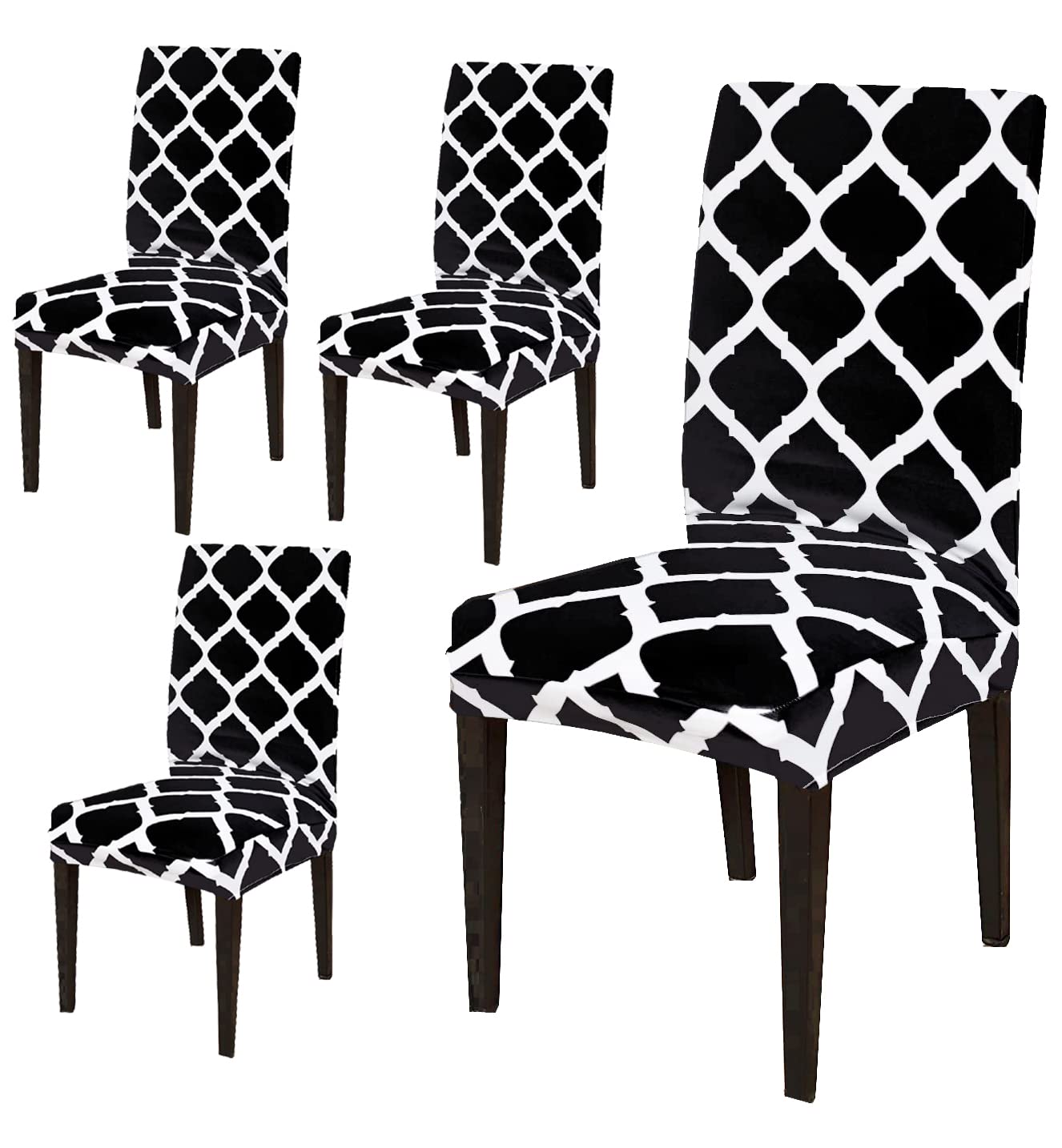 Grey Elastic Chair Cover - Protect Dining Chairs -11