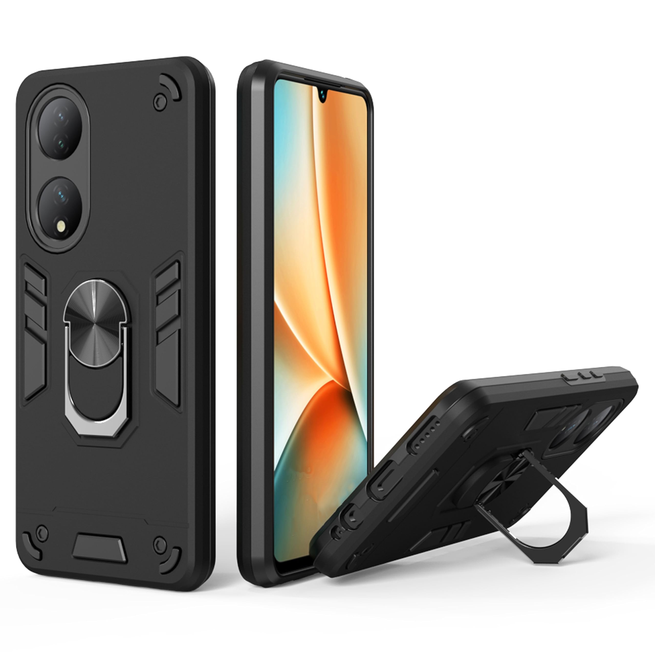 Zapcase Back Case Cover for VIVO Y100 5G | Shock Proof Case for VIVO Y100 5G with Camera Protection (Amor | Hybrid PC+TPU | Full Protection with Ring Holder Kickstand | Black) (B0CH8GMLSR) Amazon Price History, Amazon Price Tracker