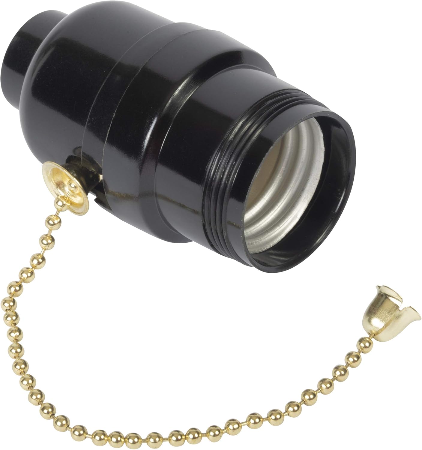 Gardner Bender GLS-50 Pull Chain Activation On/Off Phenolic Shell Socket, Black