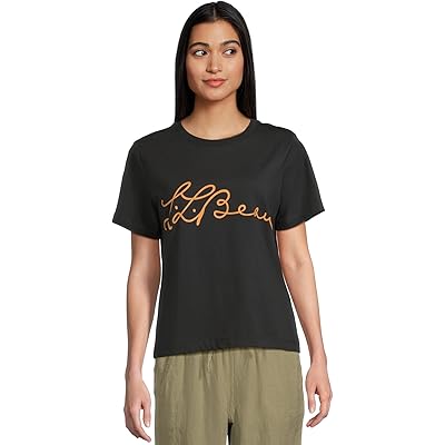 L.L.Bean Signature Premium Essential Novelty Short Sleeve Tee black slate