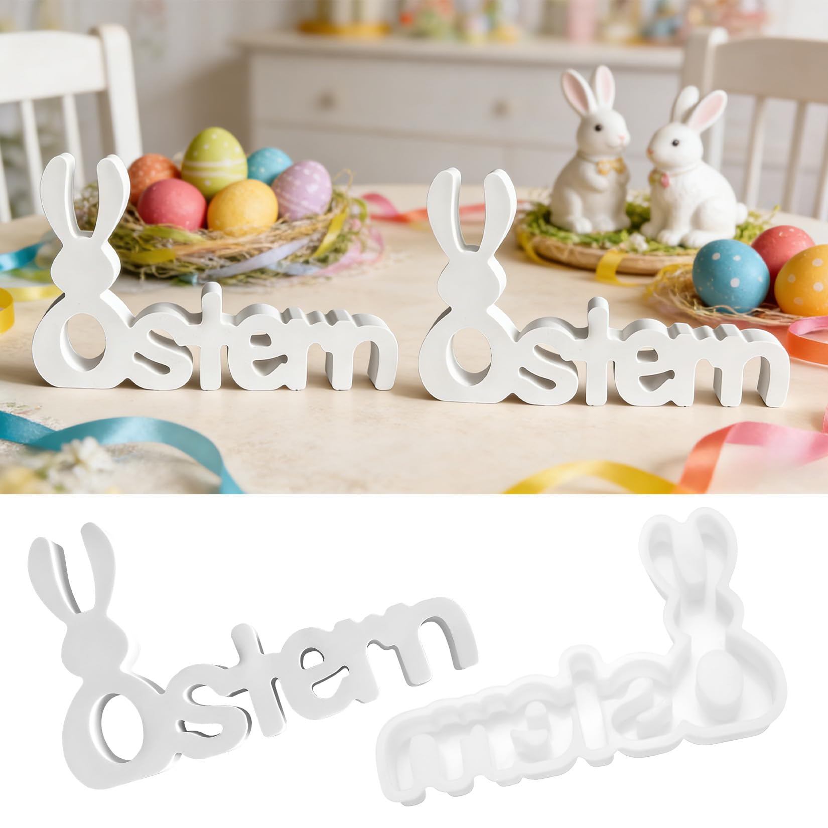 Silikonformen Gießformen Ostern, Gießform Ostern, Gießformen Silikonformen Hasen Frühling, Silikon Giessformen Osterhasen für DIY Handwerk Osterdeko giessform ostern