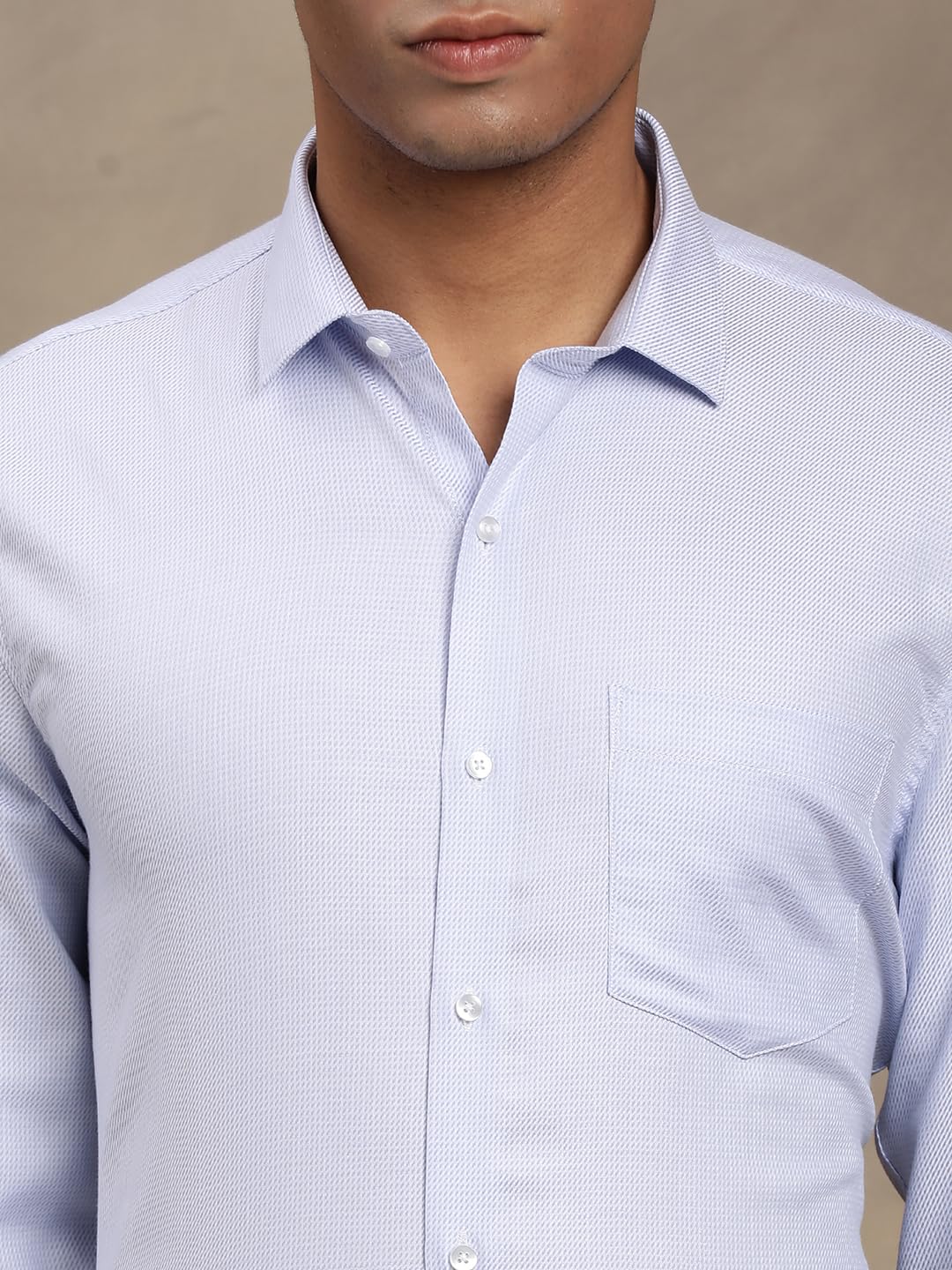 Turtle Camicia formale da uomo in puro cotone slim fit Dobby azzurro||Camicia formale||Camicia da uomo