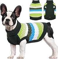 Vista 10 de Kuoser Suéter para perro, suéteres grandes para perros, cuello de tortuga para perrito, traje de Navidad y Acción de Gracias, chaleco de invierno