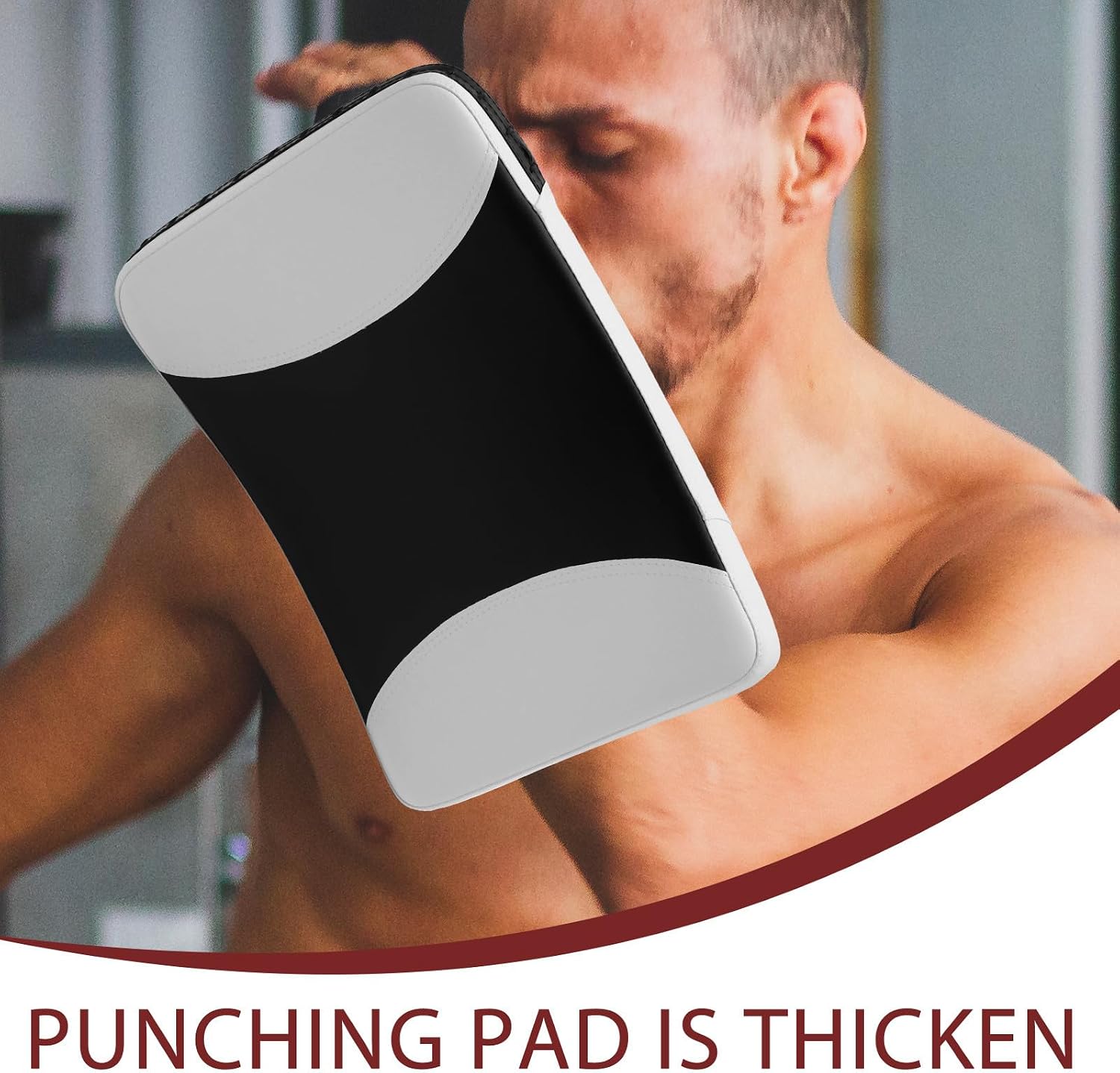 Taekwondo Kicking Pad and Punching Board Large Black White Curved Target Paddle Martial Arts Kick Guard Practice Equipment for Sparring and Karate Practice