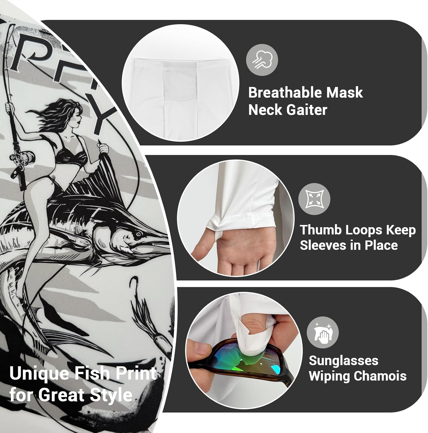 Palmyth Fishing Shirts for Men Long Sleeve Sun Protection Fishing Hoodie UPF 50+ Shirt Neck Gaiter - Image 5