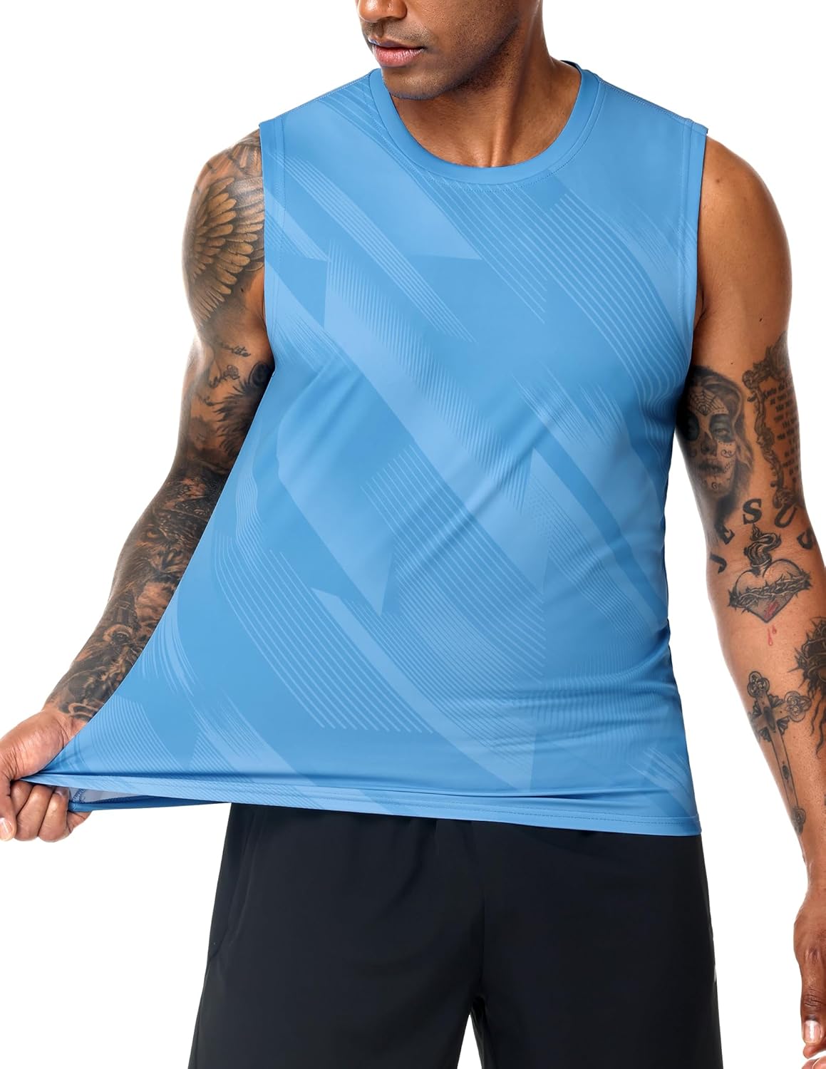 MIER Men's Workout Tank Tops UPF 50+ Swim Shirts Quick Dry Running Sleeveless UV Protection Muscle Tees - Image 3
