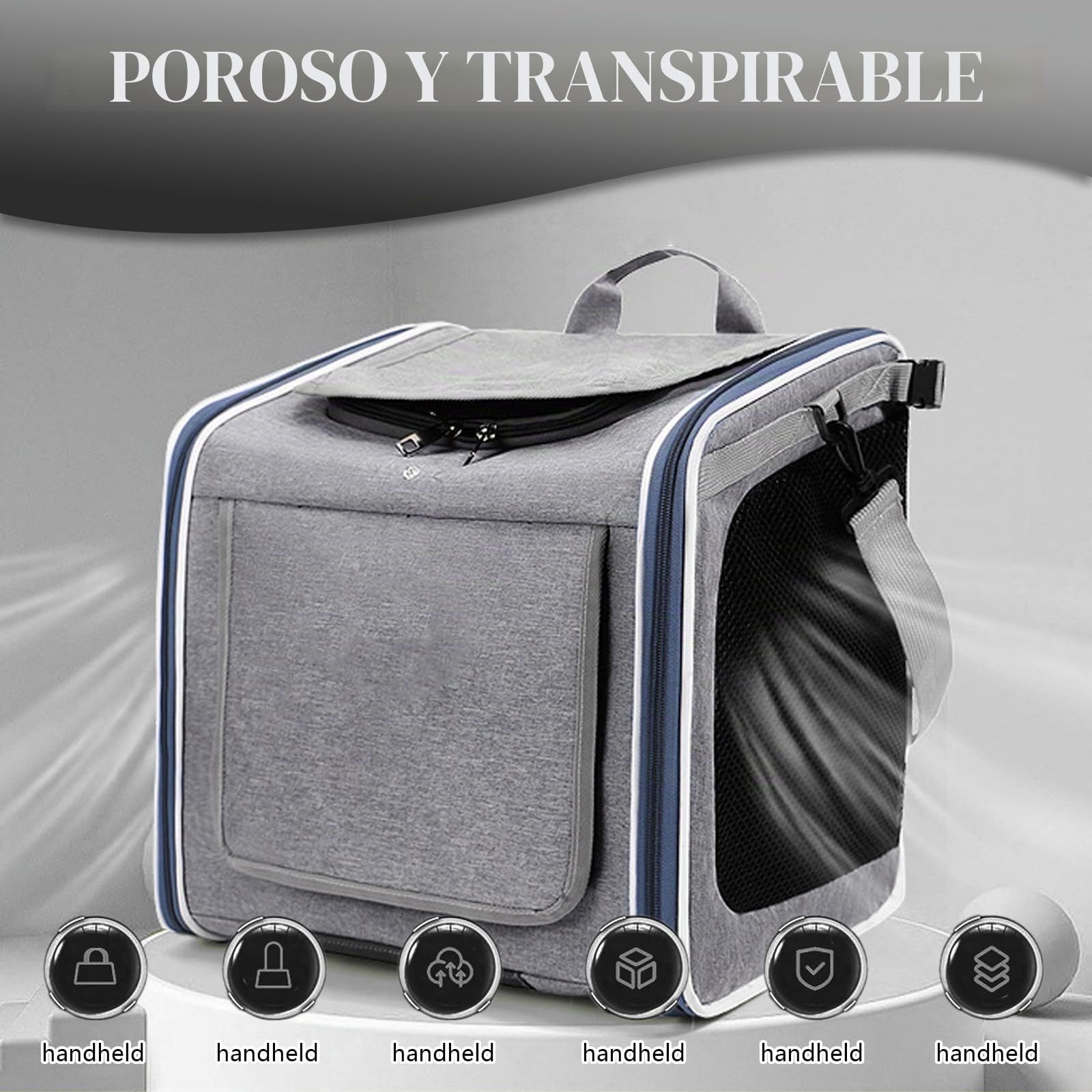 Cesta de Bicicleta para Perro, Canasta de Bicicleta Plegable con Ventanas de Malla Mochila para Mascotas para Perros y Gatos hasta 10KG