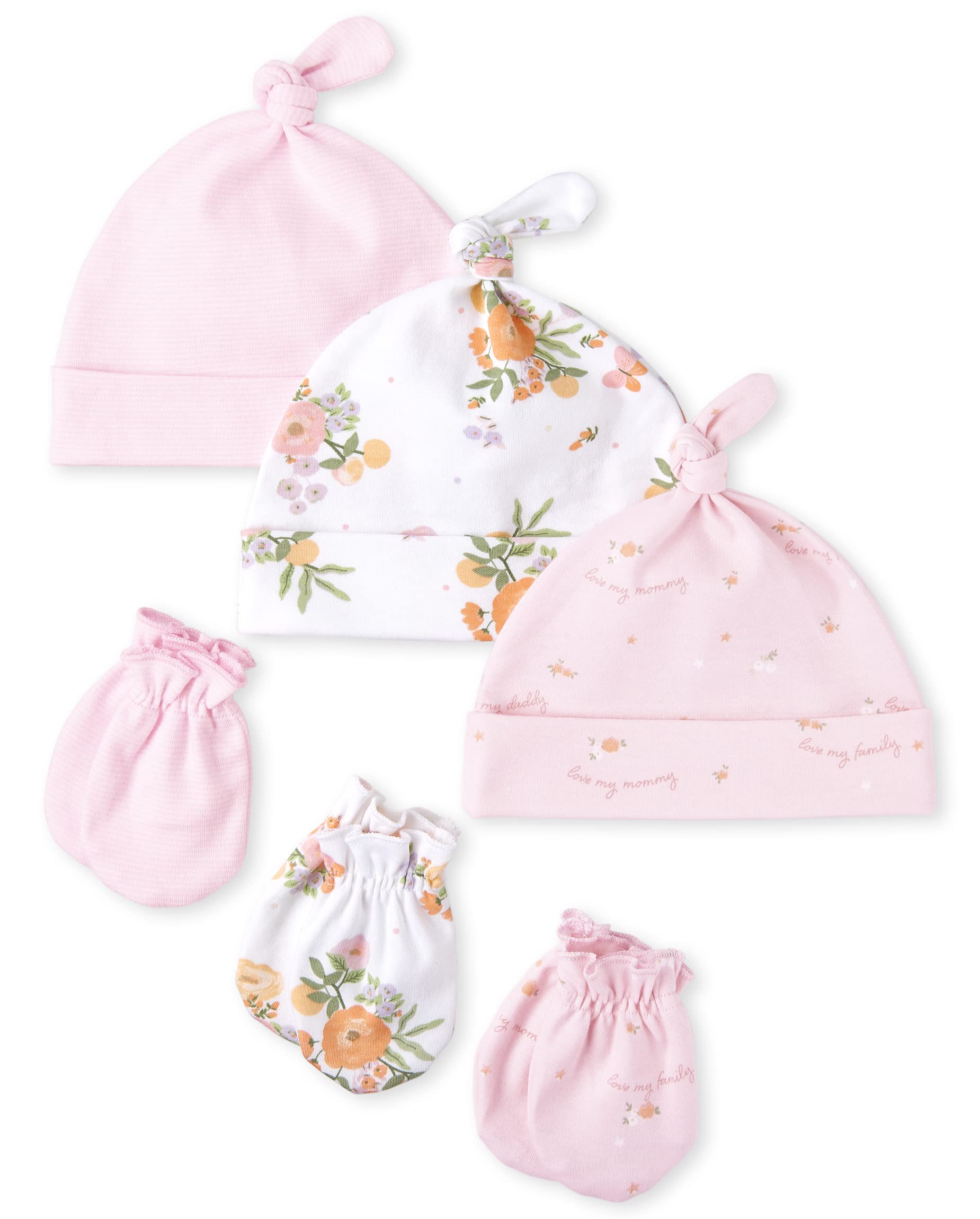 baby-boys Unisex Baby Knotted Hat and Mittens Set 6-pack