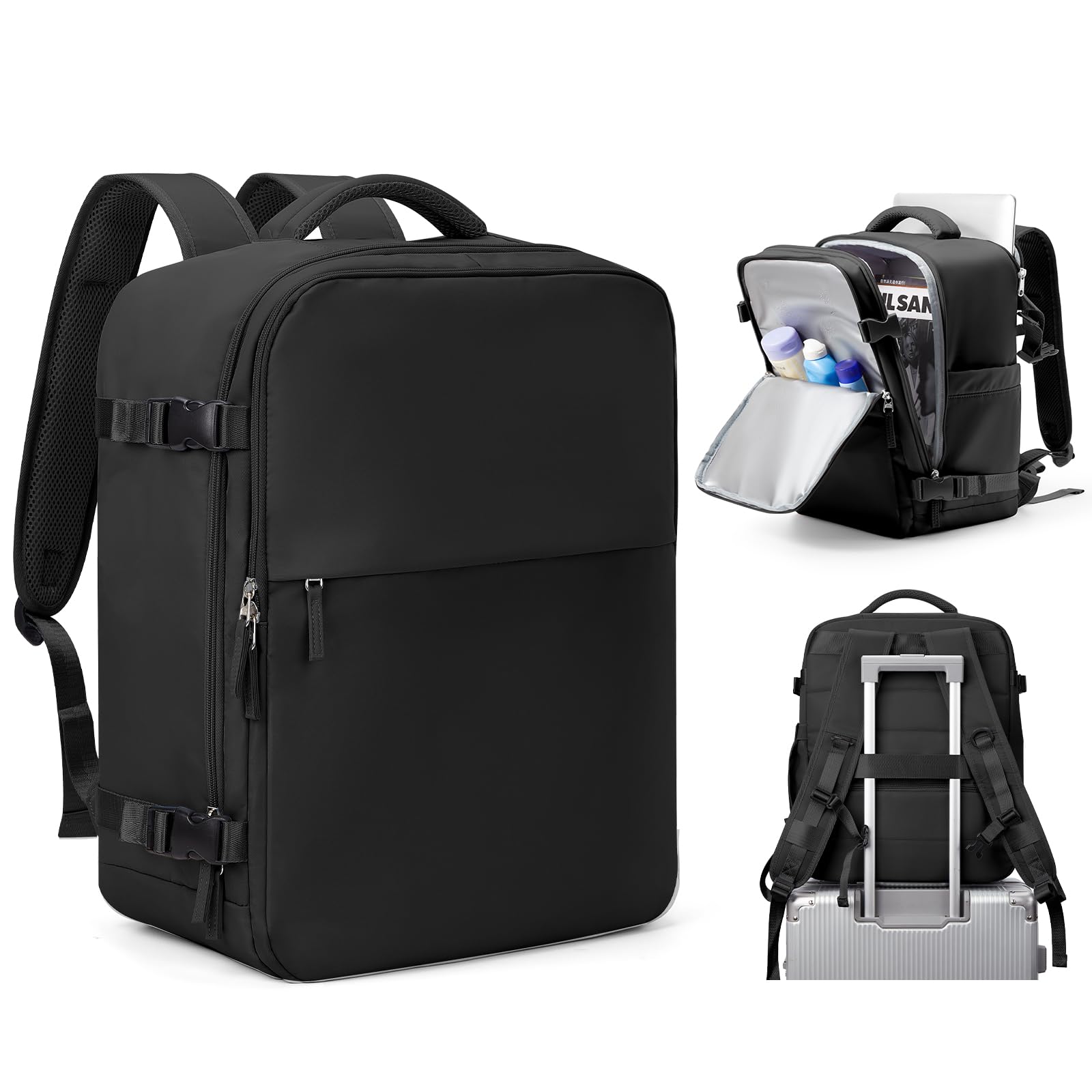 SZLX Zaino Ryanair 40x20x25 Bagaglio a Mano Easyjet 45x36x20 Donna Zaino da Viaggio Aereo Borse da Cabina Impermeabile Uomo Adatto a PC da 14 pollici Travel Backpack per Sportivo Trekking