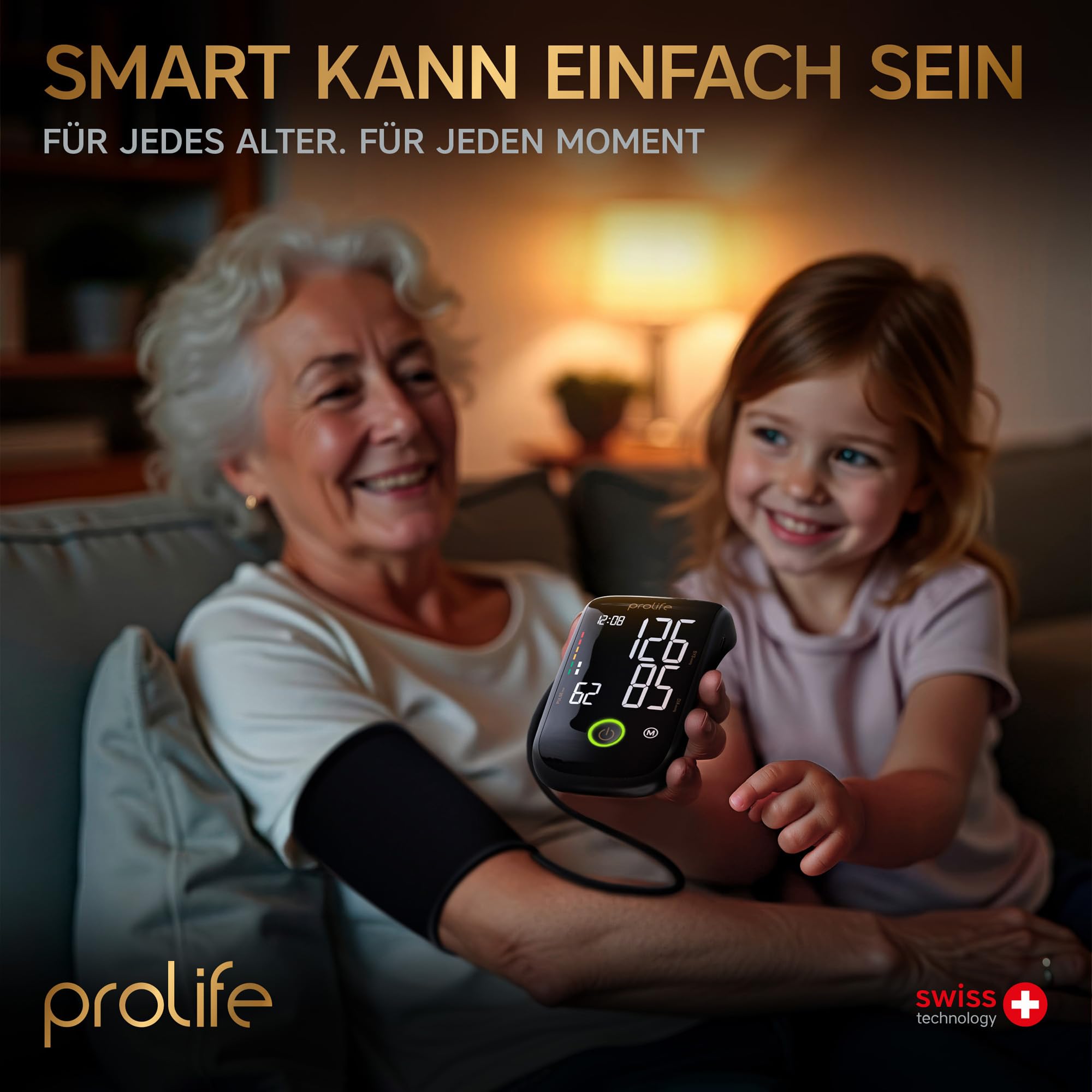prolife PX7 Premium Blutdruckmessgerät Oberarm mit AFib, Digitales Blutdruckmessgerät mit App, Blutdruckmessgerät Bluetooth, Blutdruckmanschette