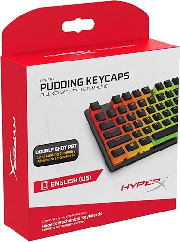 HyperX Teclas Pudding Juego de teclas PBT de doble disparo con capa translúcida para teclados mecánicos juego completo de 104 teclas perfil OEM