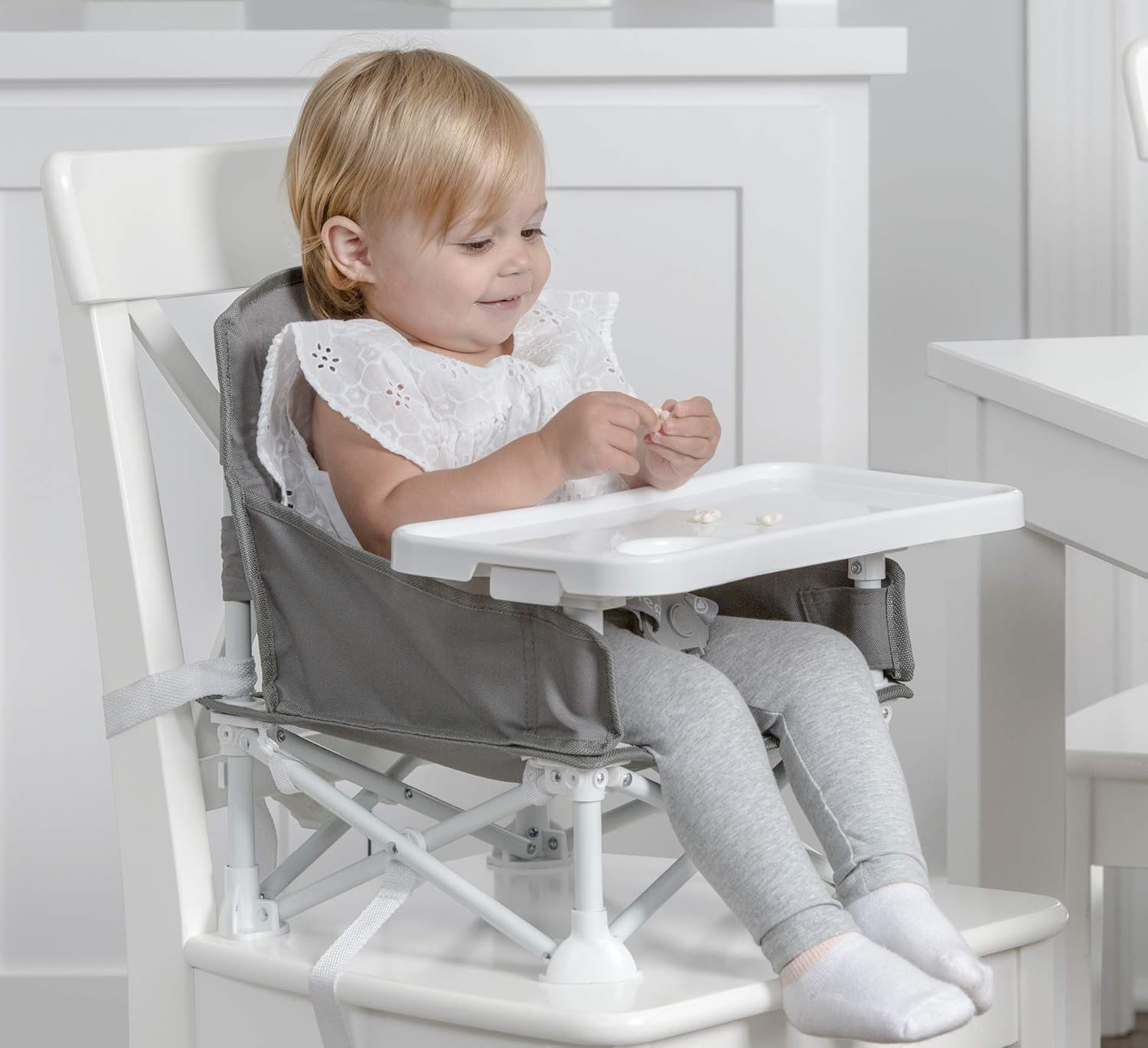 Regalo Baby Basics™ Booster Seat, White, Three-Point Safety Harness, Easily Wipeable, Sturdy & Durable Plastic : Baby