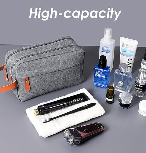 Miniatura 5 de EmyjaY Neceser para hombre, bolsa de aseo portátil de viaje, kit de Dopp colgante, bolsa de afeitar resistente al agua con gran capacidad,
