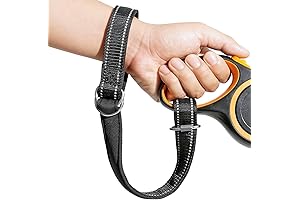 Short Dog Leash & Baby Stroller Safety Strap with Reflective Leads, Adjustable Wrist Band